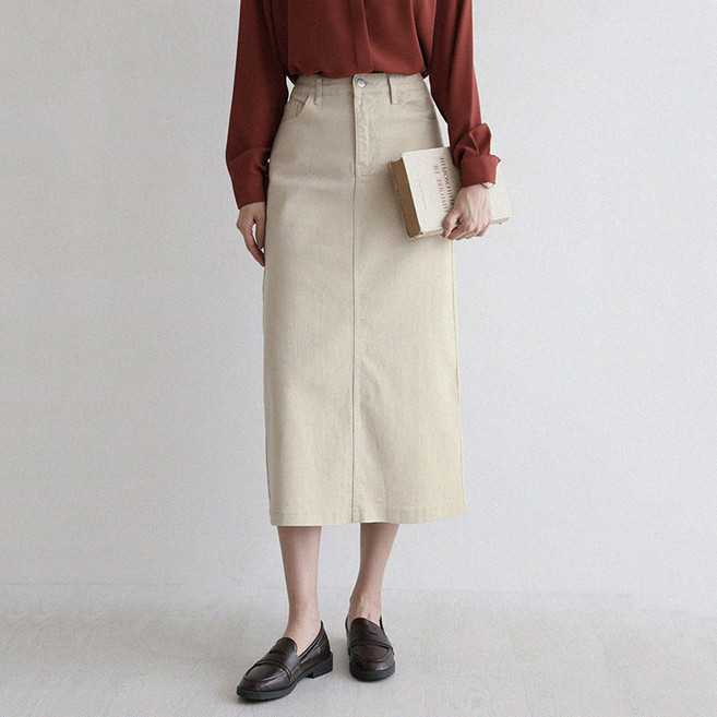 앤드스타일 여성용 기본/숏 기장 1탄 올데이 컴포트 코튼 H라인 스커트 264958