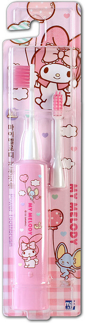 마이멜로디 전동칫솔 풍선 + 리필모 2p + 건전지 세트, DBK-5, 1세트