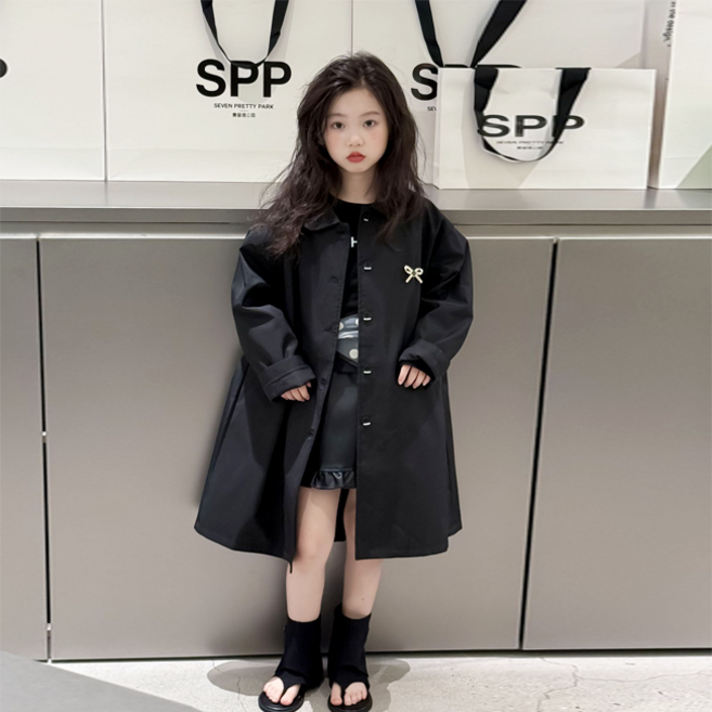 미소파파 델리시아 리본 트렌치 코트