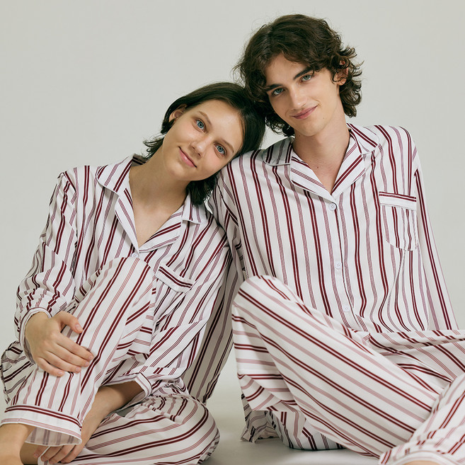 테라우드 스트라이프 긴팔 파자마 상하의 세트