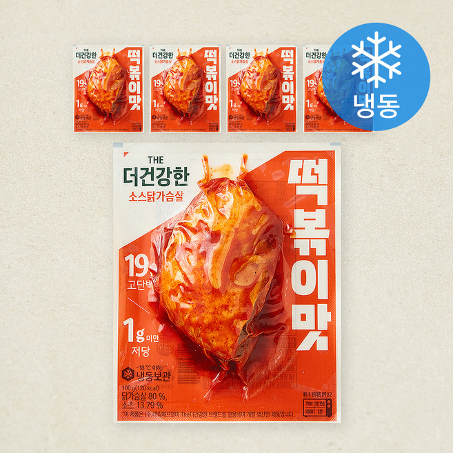 더건강한 소스 닭가슴살 떡볶이맛 (냉동), 100g, 5개, 1개입