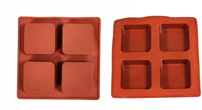 두바이초콜릿몰드 정사각 4구, 브라운, 2개