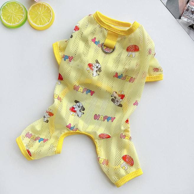 요런개 반려동물 통기성 올인원, NO 4 옐로우 강아지, 1개