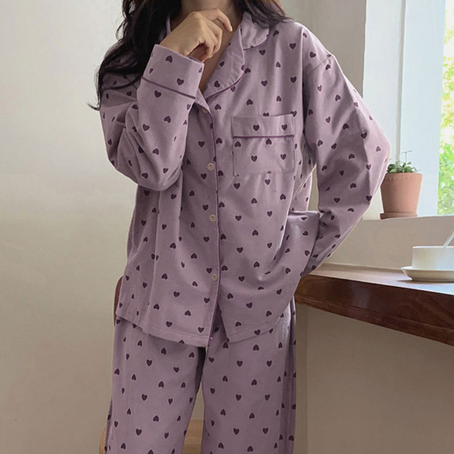 투이스타 여성용 편안한 잠옷 상하의 세트