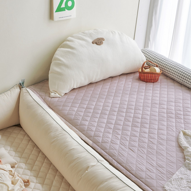 쁘리엘르 유아용 파스텔 순면 방수패드, 핑크, 1개