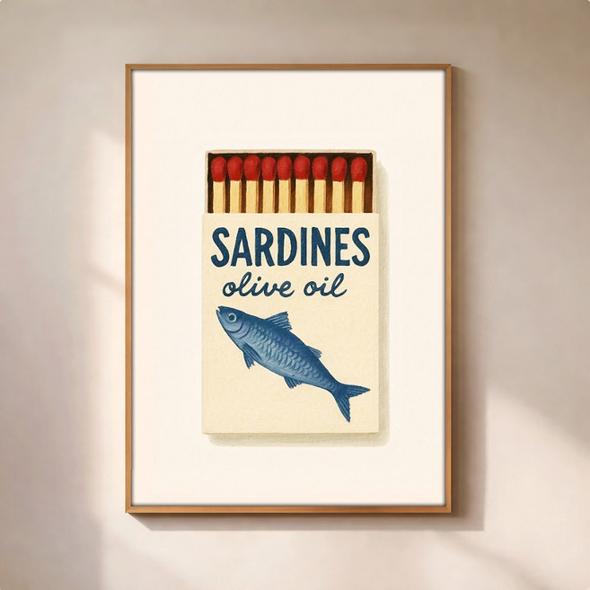 홈 카페 포스터 빈티지 정어리