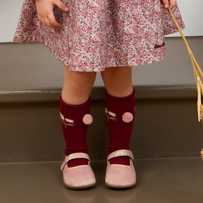 타티네쇼콜라 유아용 GS 안나 플라워 장목양말 D