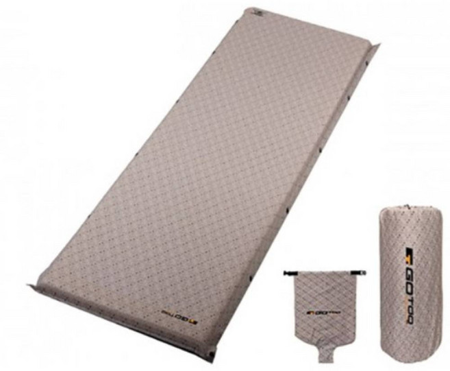 GO TOO 復古單人自動充氣車宿睡墊, 淺褐色, 通用型
