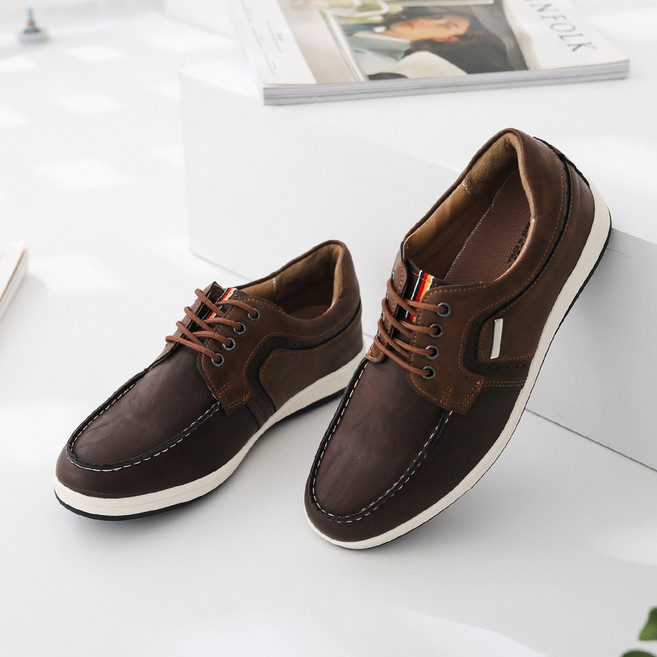 GODSHOE 男士側孔沿條帆船鞋