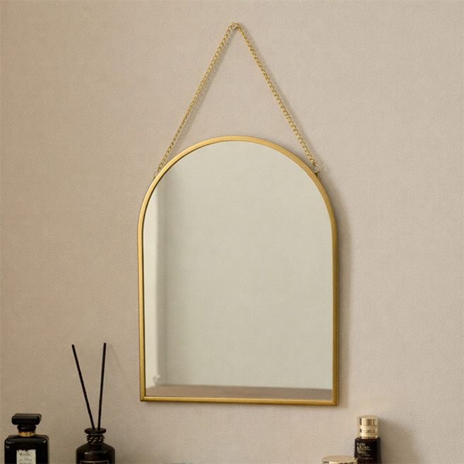 맙소샵 심플 메탈릭 인테리어 벽거울 HR2600, 아치형