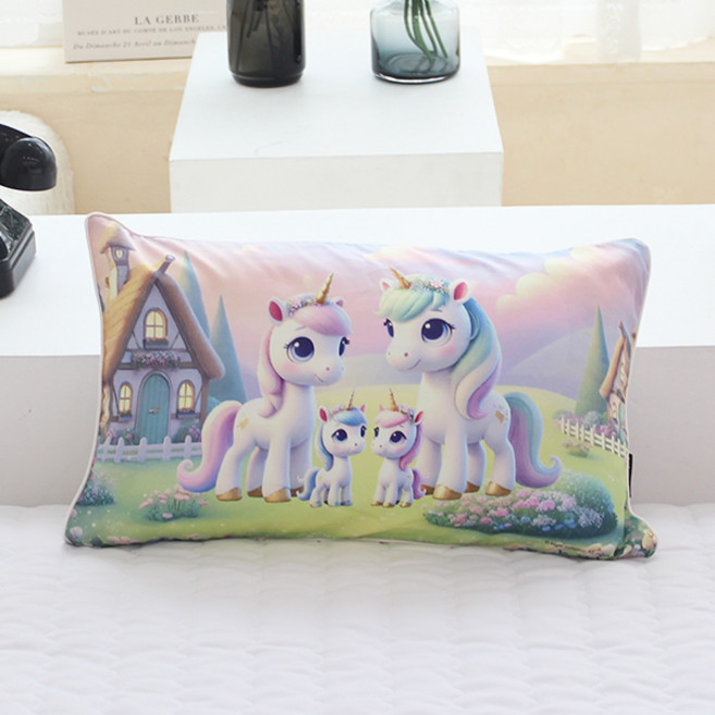 아동용 부드러운 모달코튼 솜 포함 동물 베개, 유니콘 패밀리