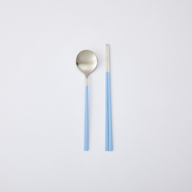 모던하우스 슬림 수저세트, 1개, 스카이, 숟가락 + 젓가락