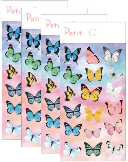 쁘띠팬시 리얼 시리즈 스티커, 리얼나비, 4개