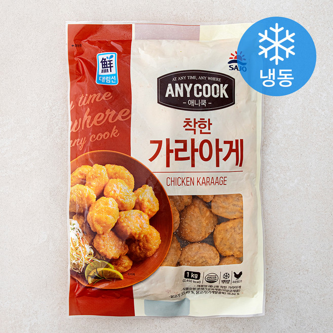 대림선 애니쿡 착한 가라아게 (냉동), 1kg, 1개