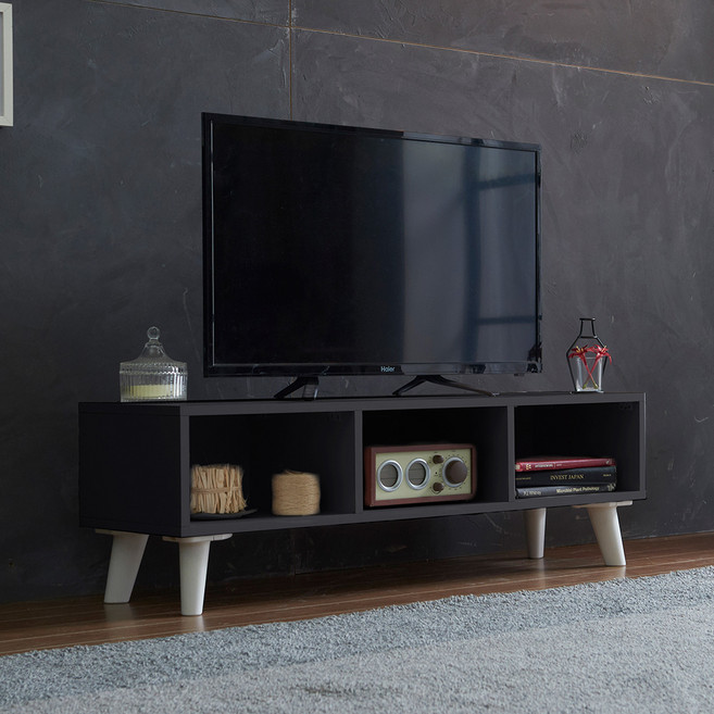 셀레스타 큐브 1000 3칸 TV 거실장 ABF5, 딥그레이(ABF56)