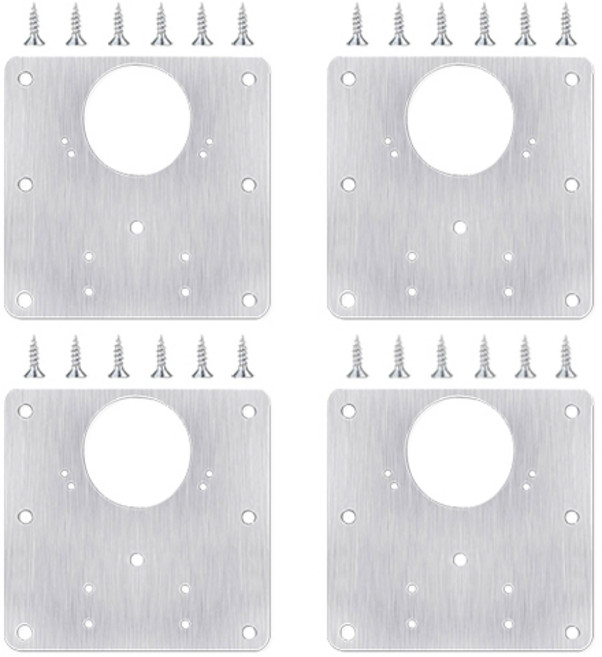 OON 스텐 경첩 보강판 + 나사 6p 세트, 4세트