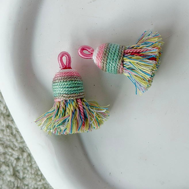 베스트팩 마카롱 태슬 부자재, 코튼캔디, 5개