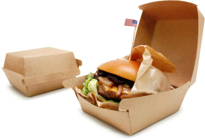 포장대장 무지 크라프트 일체형 버거포장박스 JP-63, 100개