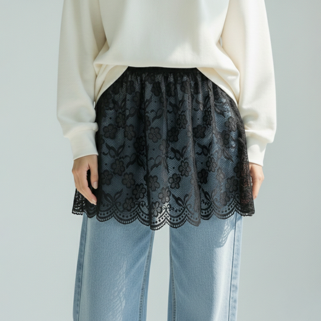 메이첼 리투나 레이스업 레이어드 커버 스커트 12262