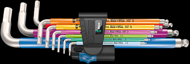 Wera 3950/9 多色六角不鏽鋼L型扳手組 022699, 1套