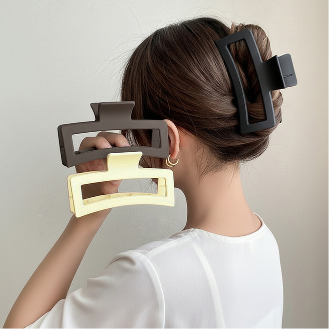 이쁨달다 사각대형 올림머리 집게핀 3종 세트 13cm