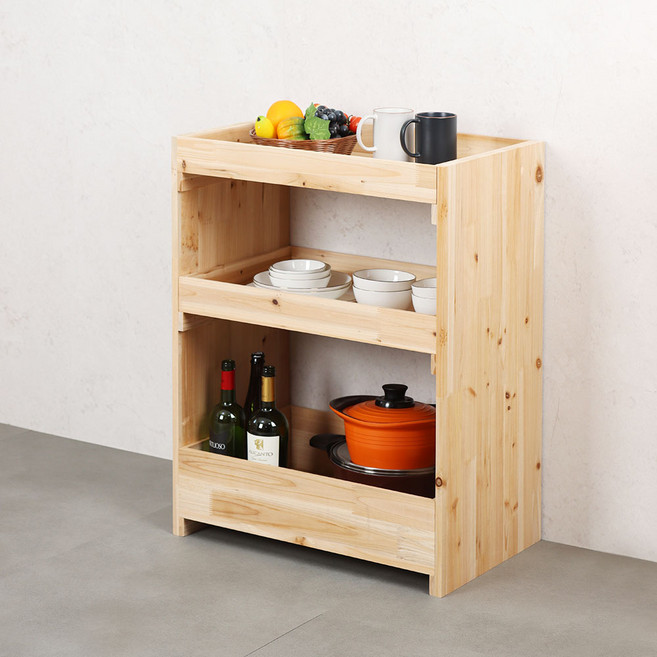 포메리트 포레스트 선반, 원목, 3단