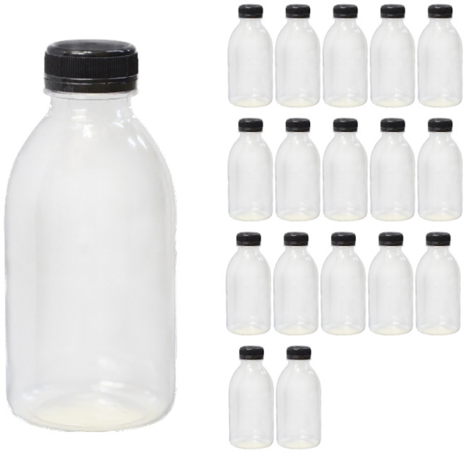 서울패키지 단단한 페트공병 우유 블랙캡, 500ml, 18개