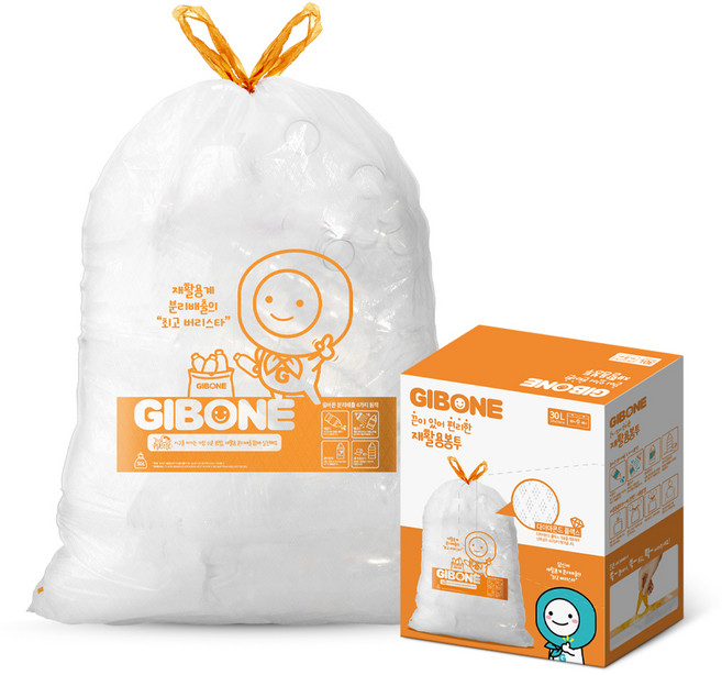 기본에 끈이 있어 편리한 재활용봉투, 30L, 80개