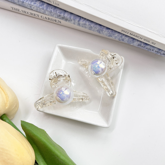 걸핀스 드업 클리어앤블랙 미니 포인트 집게핀 2P