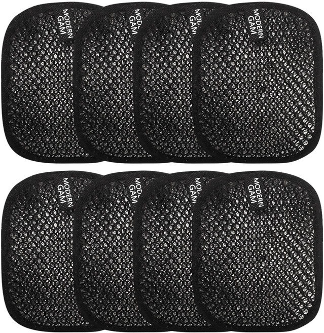 모던감 3D 망사 무흠집 위생 수세미 블랙, 1개입, 8개