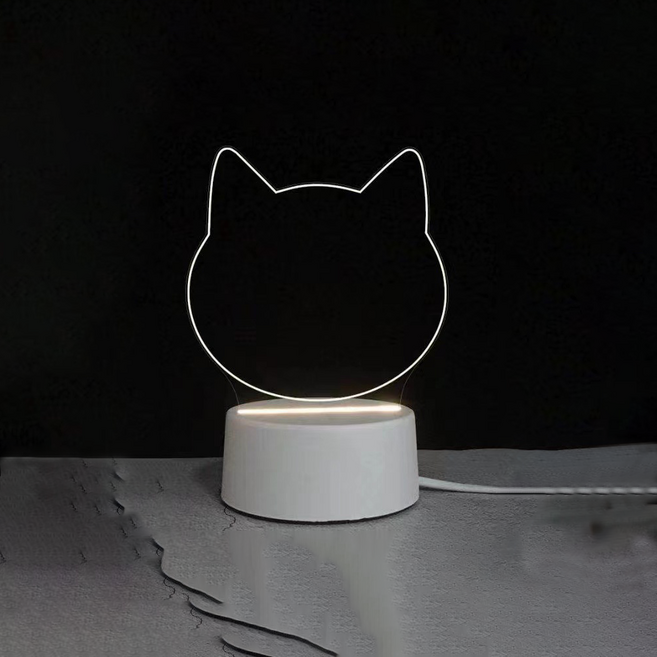모스틱 3d 메모판 손글씨 DIY LED 무드등 고양이, 혼합색상
