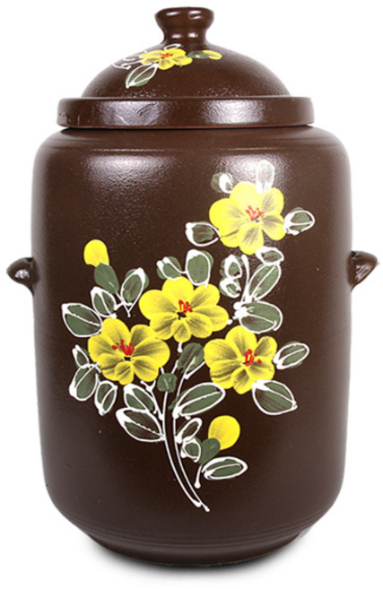 도예마을 흑분청 쌀독 항아리 20kg, 진달래, 1개