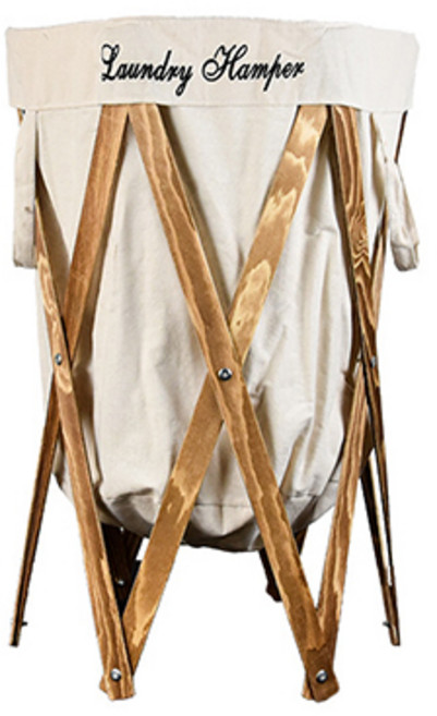 패브릭 원목 세탁바구니, 베이지