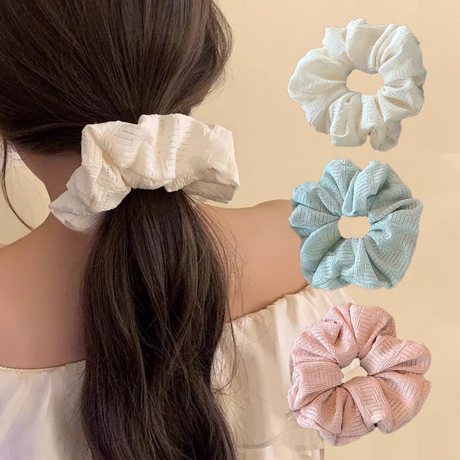 워더미 여성용 파스텔 볼륨 빅 스크런치 왕 곱창밴드 3종 세트 M2014