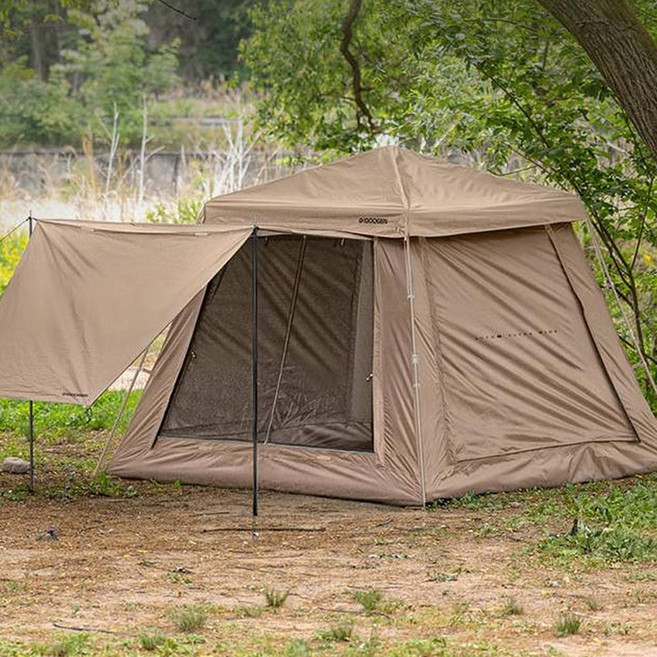 FAST CAMP AUTO4 ULTRA WIDE 一鍵式自動露營帳篷, 棕褐色, 3-4人