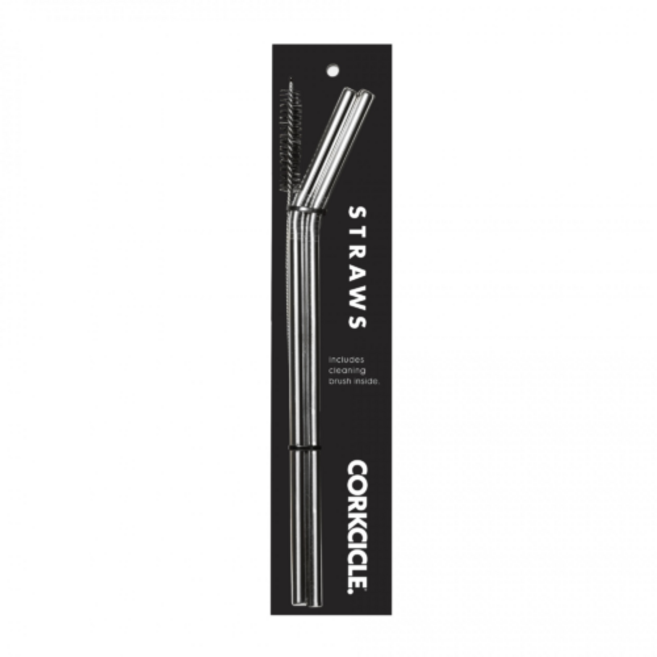 CORKCICLE. 酷仕客 不鏽鋼吸管 銀色, 2支, 1組