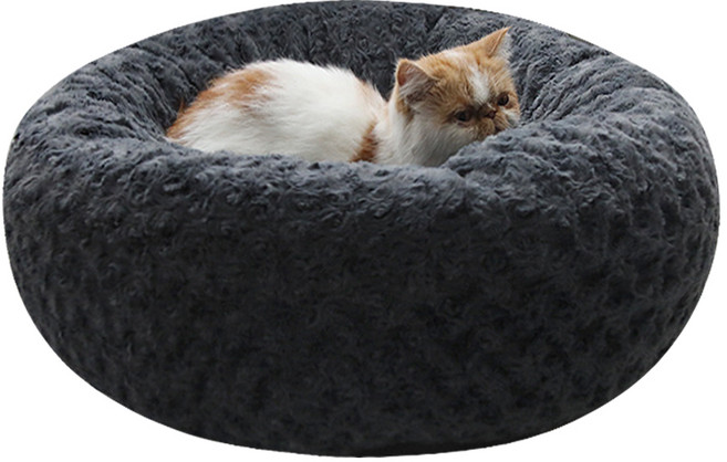 포시럽 반려동물 로즈 도넛 원형도넛 방석, 차콜, 1개