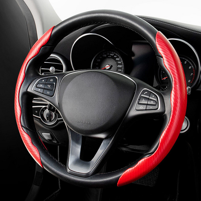 앤티스 카본 스티어링 핸들커버 1세트, 레드