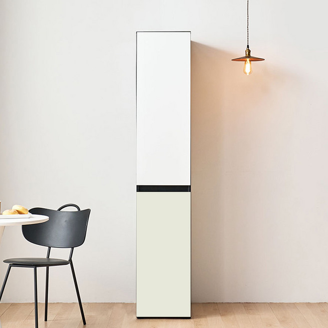 엘리에셀 비스포크 오브제 광폭 다용도 선반 5단 키큰 틈새 수납장 350 방문설치, 화이트그린