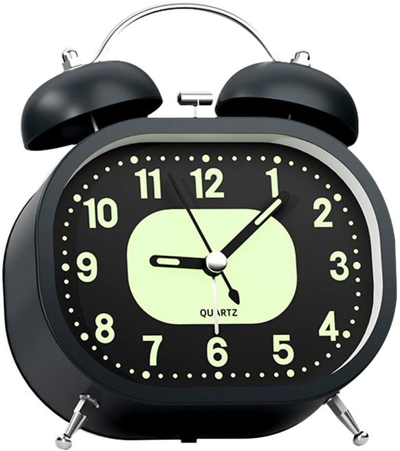 SUnORO 復古機械夜光鬧鐘, 黑色