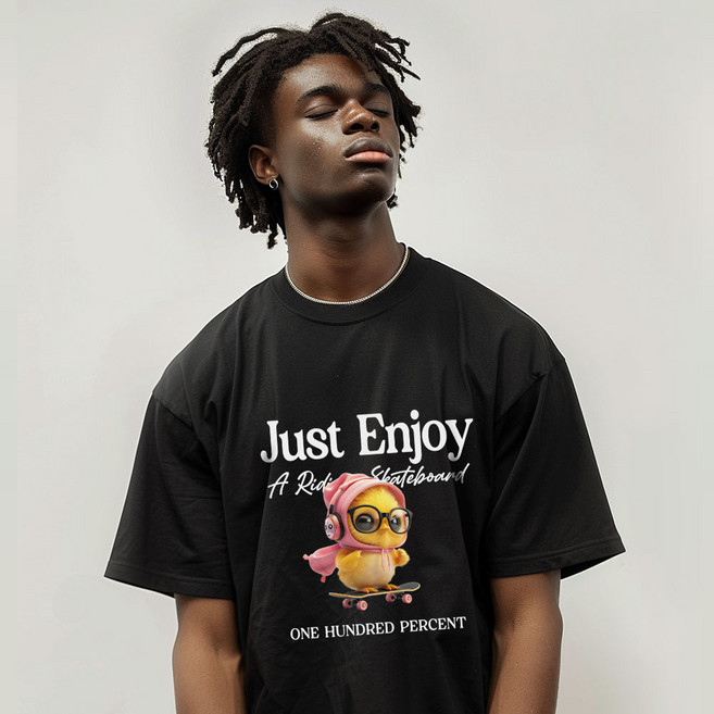 원헌드레드퍼센트 HARMONIA 병아리 세미오버 통기성 반팔티