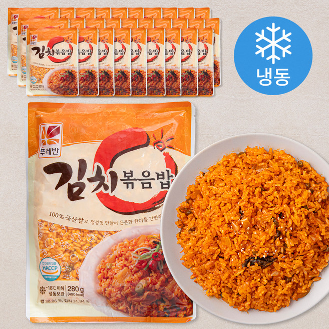 뚜레반 김치 볶음밥 (냉동), 280g, 30입