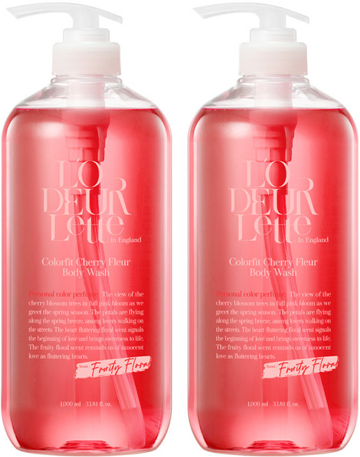 로더렛 인 잉글랜드 컬러핏 바디 워시 체리 플뢰르, 2개, 1L