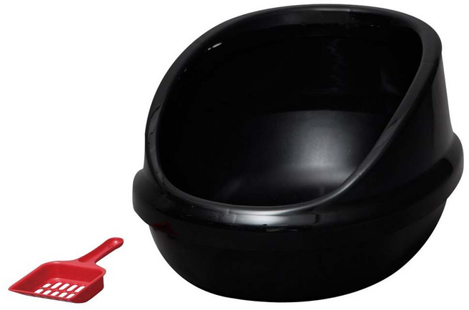 IRIS OHYAMA 愛麗思歐雅瑪 簡易加高貓便盆, 黑色, 1個