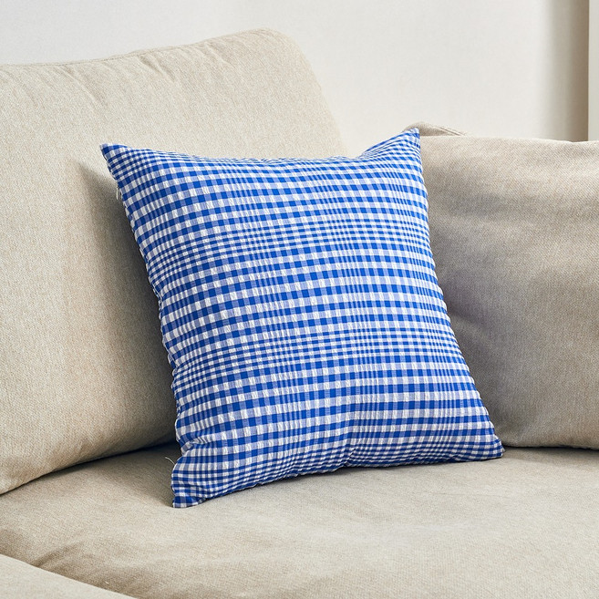 모던하우스 시어서커 텍스처 솜포함 쿠션, 네이비