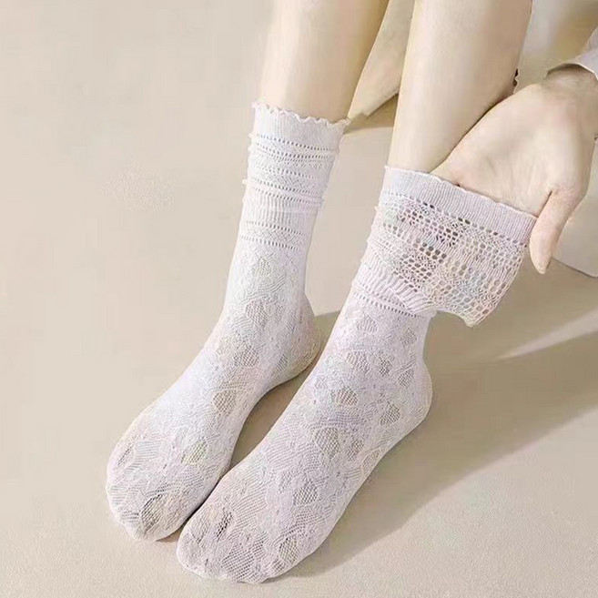 페이퍼먼츠 여성용 로리앙 레이스 여름 양말 3켤레 10589