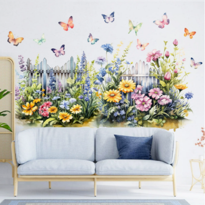 스타리움 인테리어 벽면 데코 포인트 스티커, 꽃정원