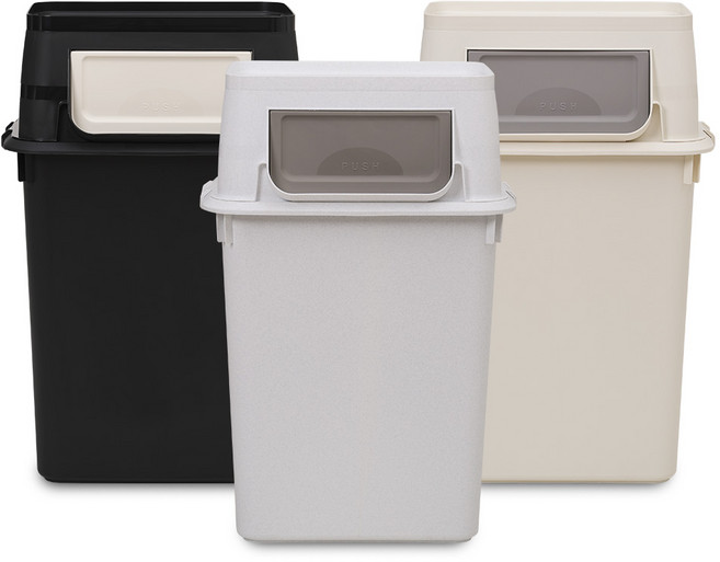 리빙스마일 이지 분리수거함 60L 3p, 화이트마블, 아이보리, 블랙