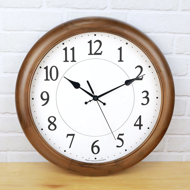 핫클락 400파이 고급원목벽시계, 엔틱브라운