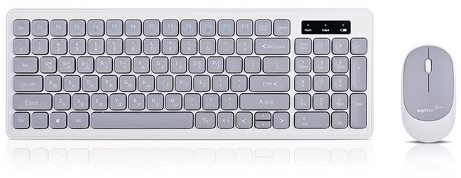 CJ이엔엠 N ENTUS 무선 키보드 + 마우스 세트, WHITE, EWKM-02, 일반형